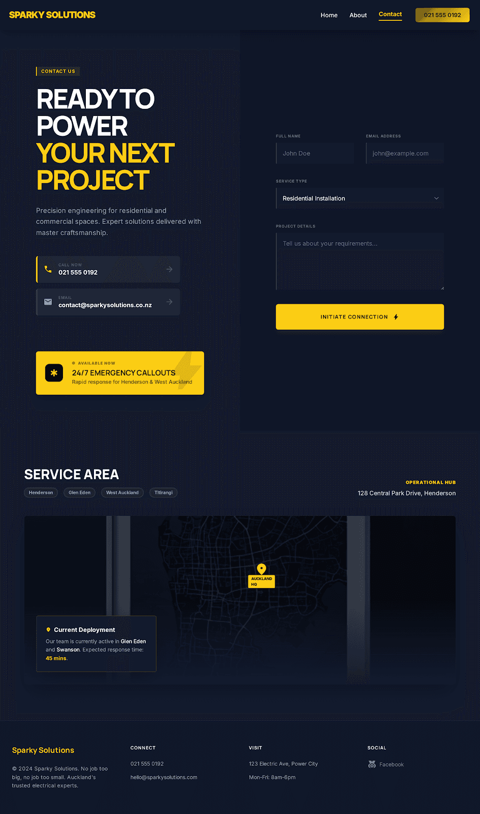 Sparky Solutions — Contact page