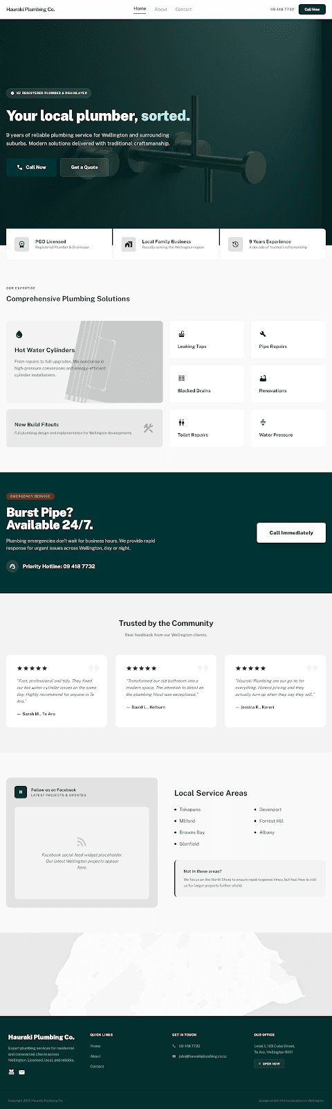 Hauraki Plumbing Co. — Home page